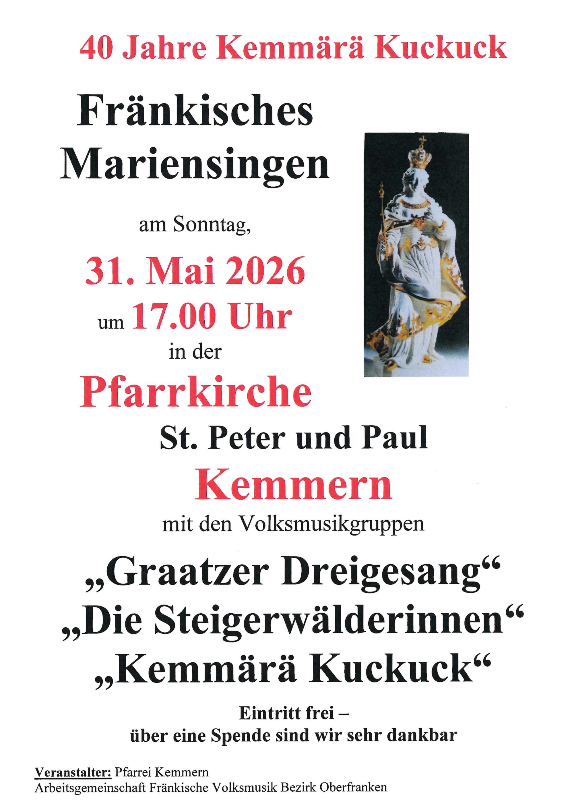 fränkisches Mariensingen Kemmärä Kuckuck