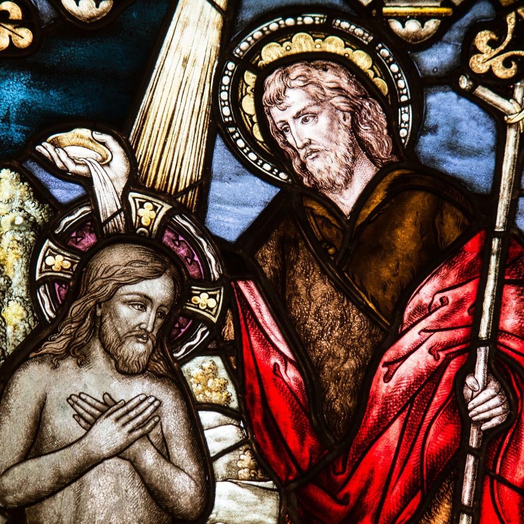 Buntglasfenster Taufe Jesu
