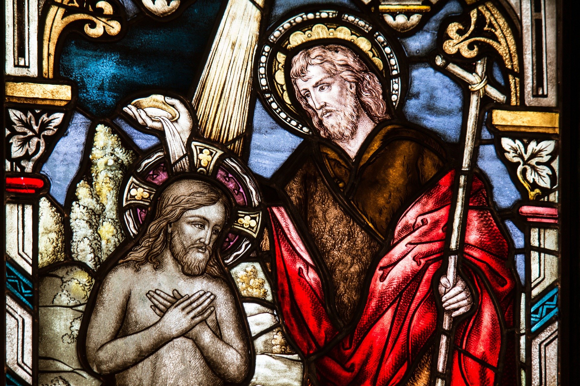 Buntglasfenster Taufe Jesu